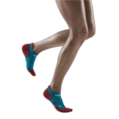 Ultralight No Show Compression Socks, Women, Petrol/Red