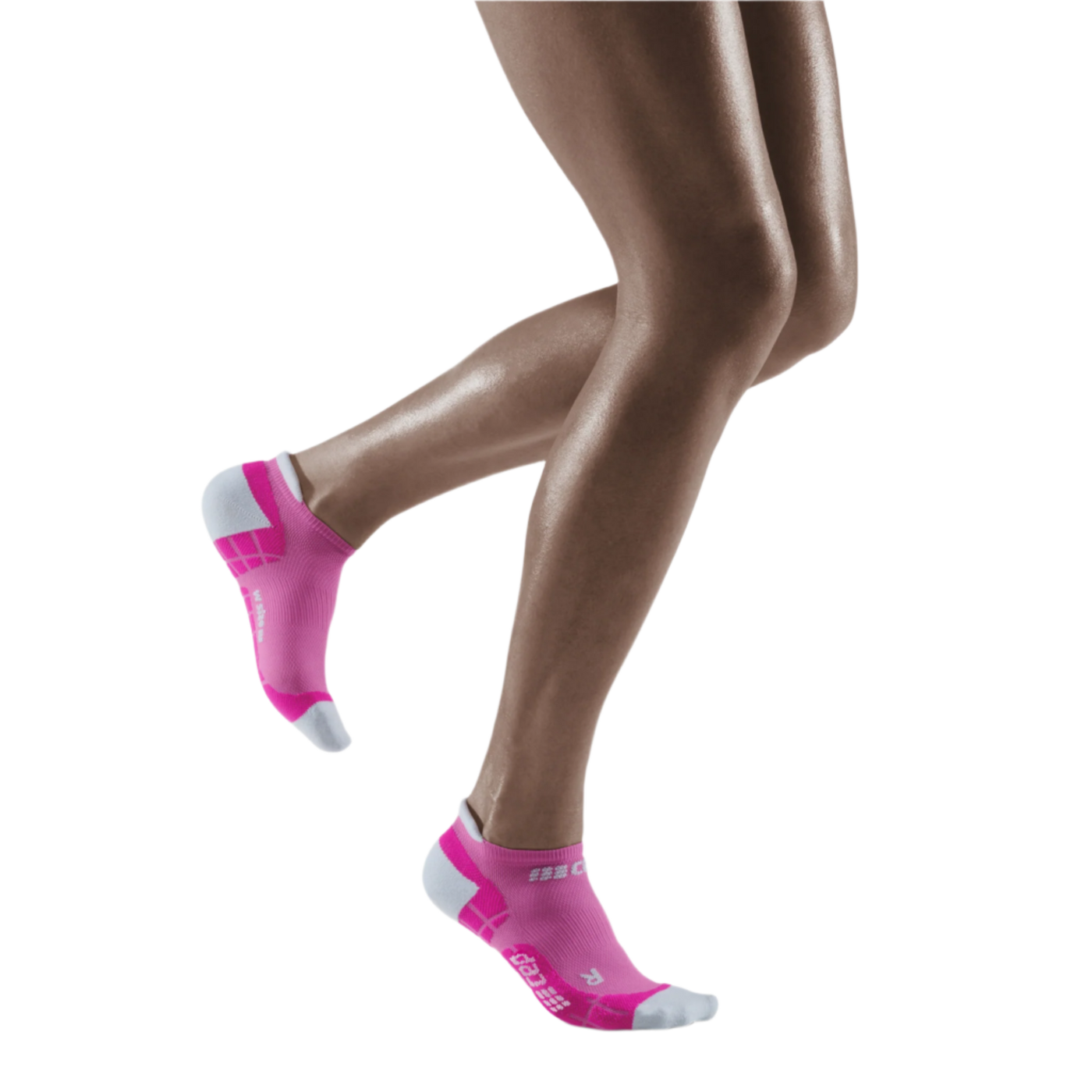 Ultralight No Show Compression Socks, Women, Electric Pink/Light Grey