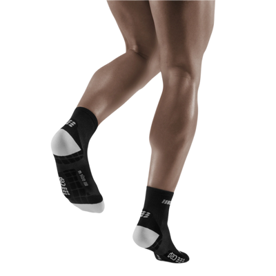 Ultralight Short Compression Socks, Men, Black/Light Grey, Back View Model