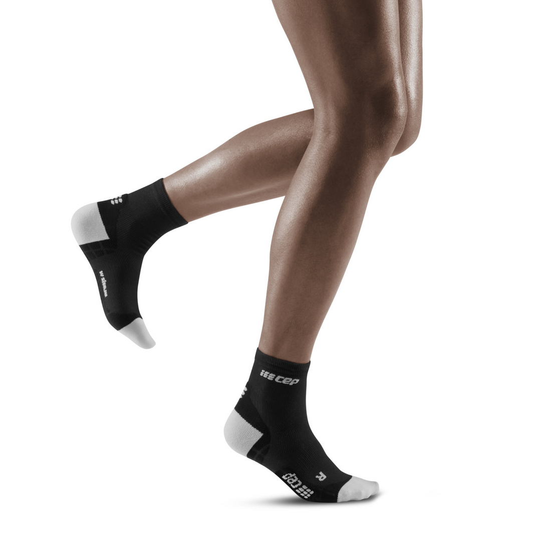 Υπέρελαφρες Κοντές Κάλτσες Συμπίεσης, Γυναικείες, Μαύρες/Ανοιχτό Γκρι