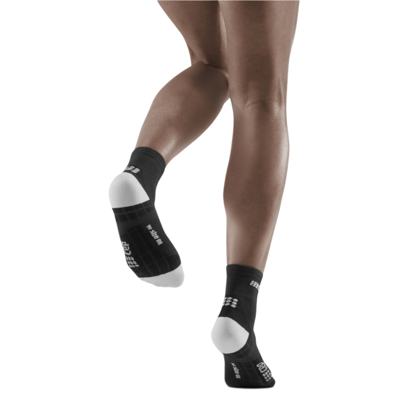 Ultralight Short Compression Socks, Women, Black/Light Grey, Back View Model