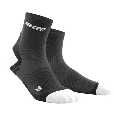 Ultralight Short Compression Socks, Women, Black/Light Grey, Front View