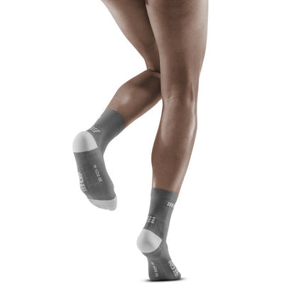 Ultralight Short Compression Socks, Women, Grey/Light Grey, Back View Model