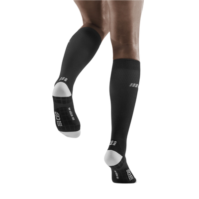 Ultralight Tall Compression Socks, Women, Black/Light Grey, Back View Model