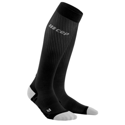 Ultralight Tall Compression Socks, Women, Black/Light Grey, Front View