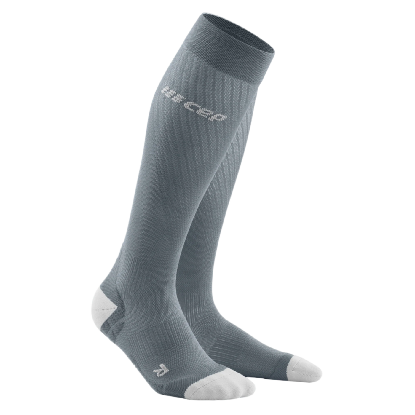 Ultralight Tall Compression Socks, Women, Grey/Light Grey, Front View