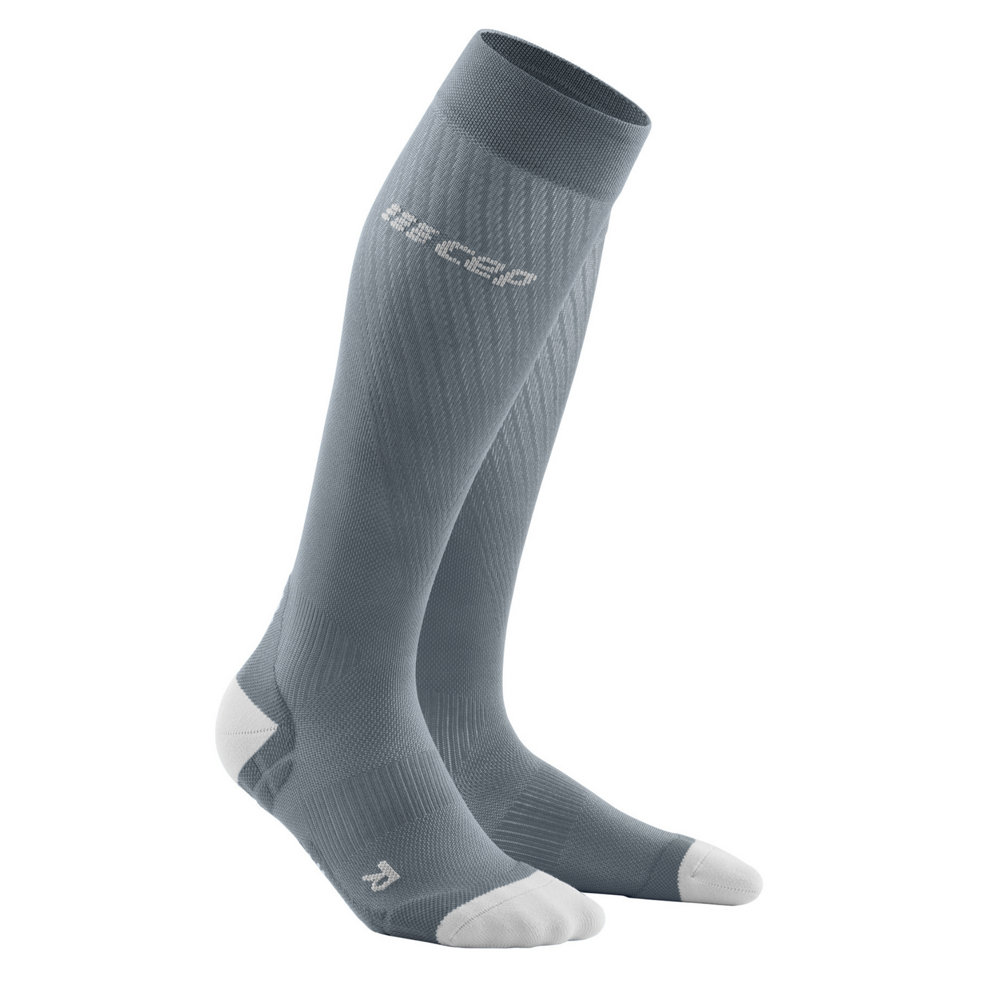 Ultralight Tall Compression Socks, Women, Grey/Light Grey, Front View