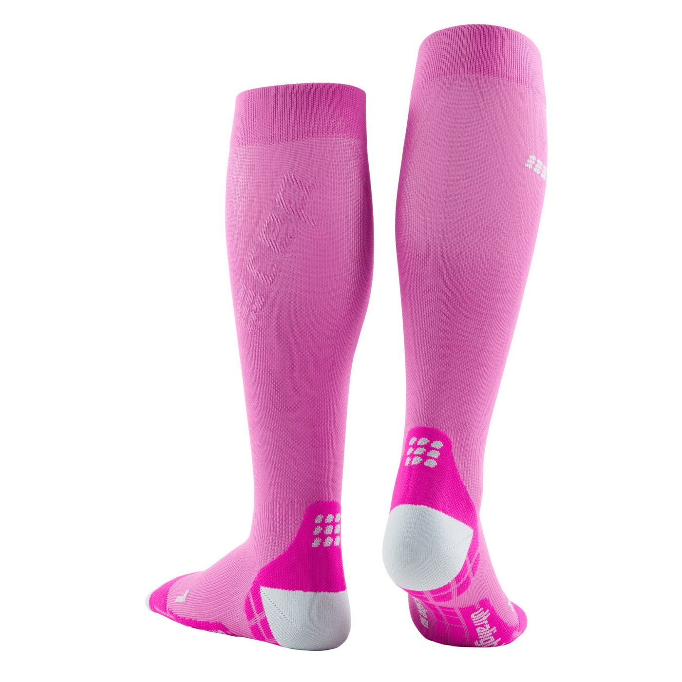 Ultralight Tall Compression Socks, Women, Electric Pink/Light Grey, Back View