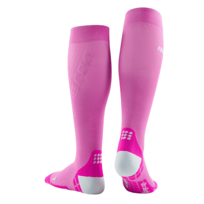 Ultralight Tall Compression Socks, Women, Electric Pink/Light Grey, Back View