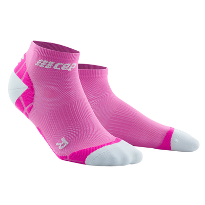 Ultralight Low Cut Compression Socks, Women, Electric Pink/Light Grey, Front View