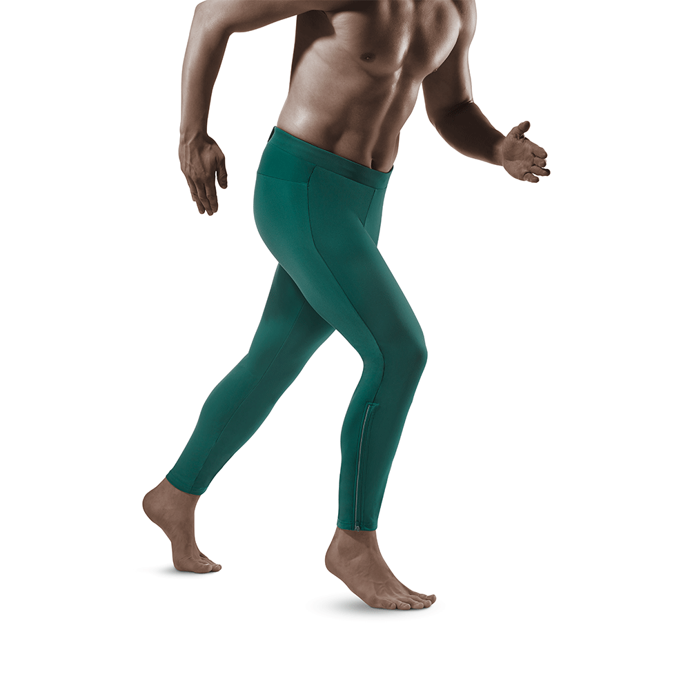 Pantalones de correr de invierno, hombres, verde