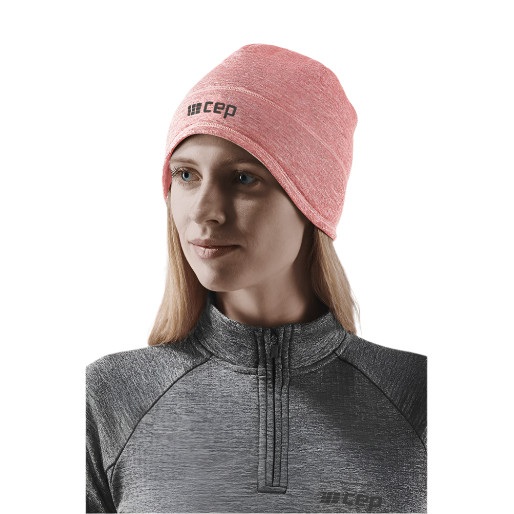 Winter Run Beanie, Rose Melange