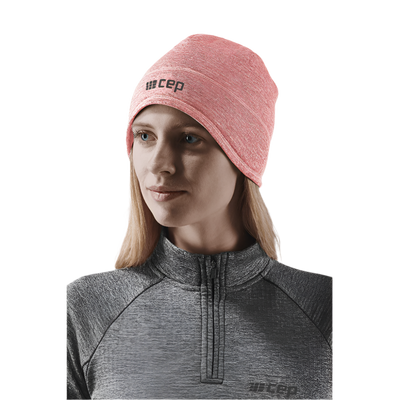 Winter Run Beanie, Rose Melange