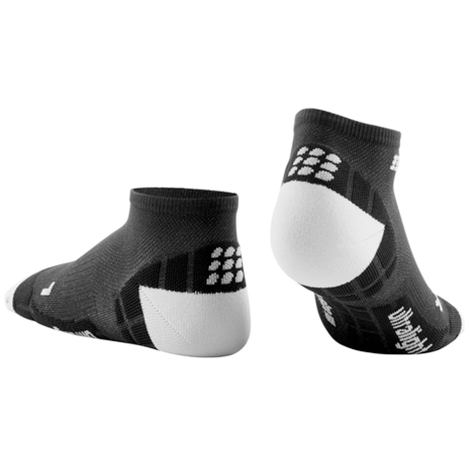 Calcetines de compresión ultraligeros de corte bajo, hombre, negro/gris claro, vista posterior