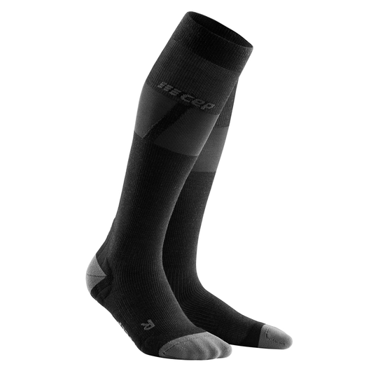 Κάλτσες Σκι Υπέρελαφρες Ψηλές Συμπίεσης, Γυναικείες, Μαύρο/Σκούρο Γκρι