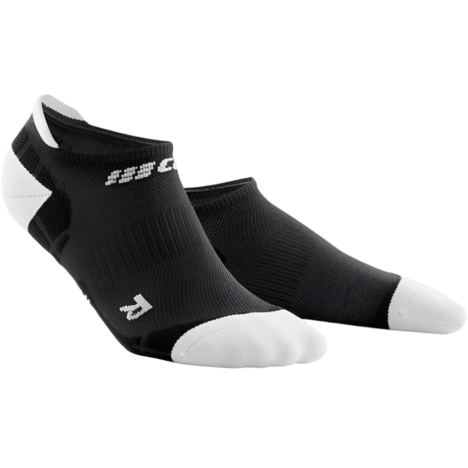 Ultralight No Show Compression Socks, Women, Black/Light Grey, Front View