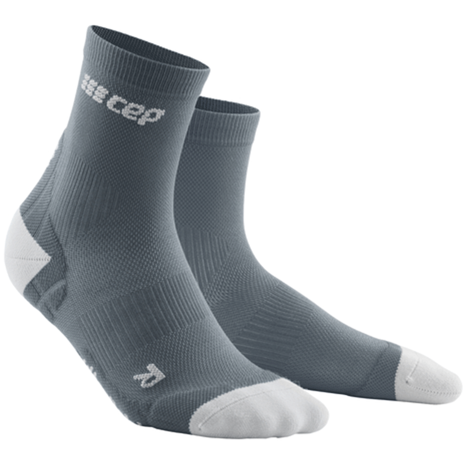 Ultralight Short Compression Socks, Women, Grey/Light Grey, Front View