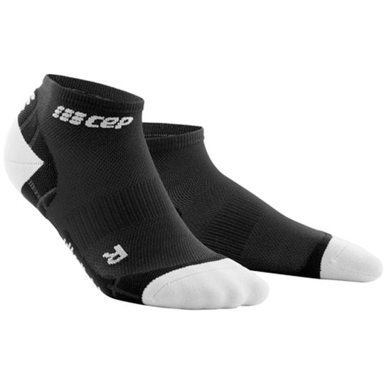 Εξαιρετικά Ελαφριές Κάλτσες Συμπίεσης Χαμηλής Κοπής, Ανδρικές, Μαύρο/Ανοιχτό Γκρι, Μπροστινή Όψη