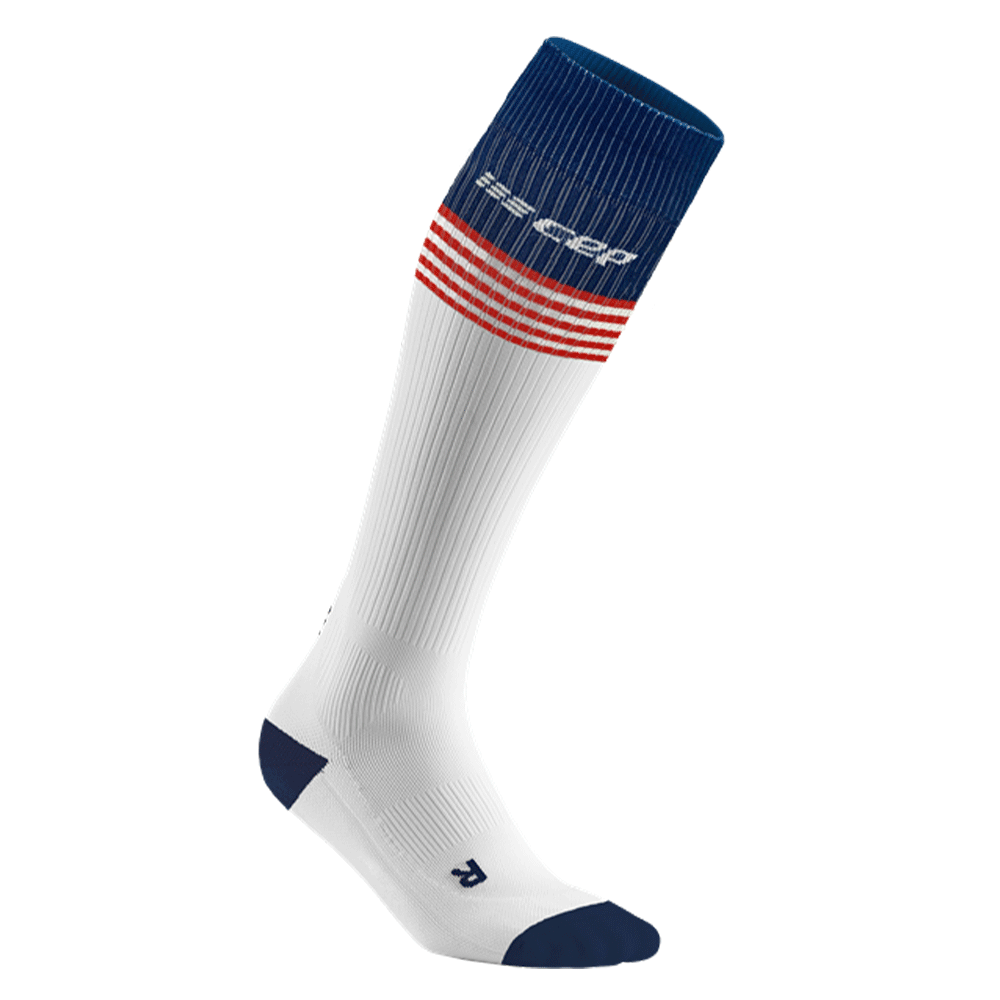 Old Glory Tall Compression Socks, Women, White/Red/Blue
