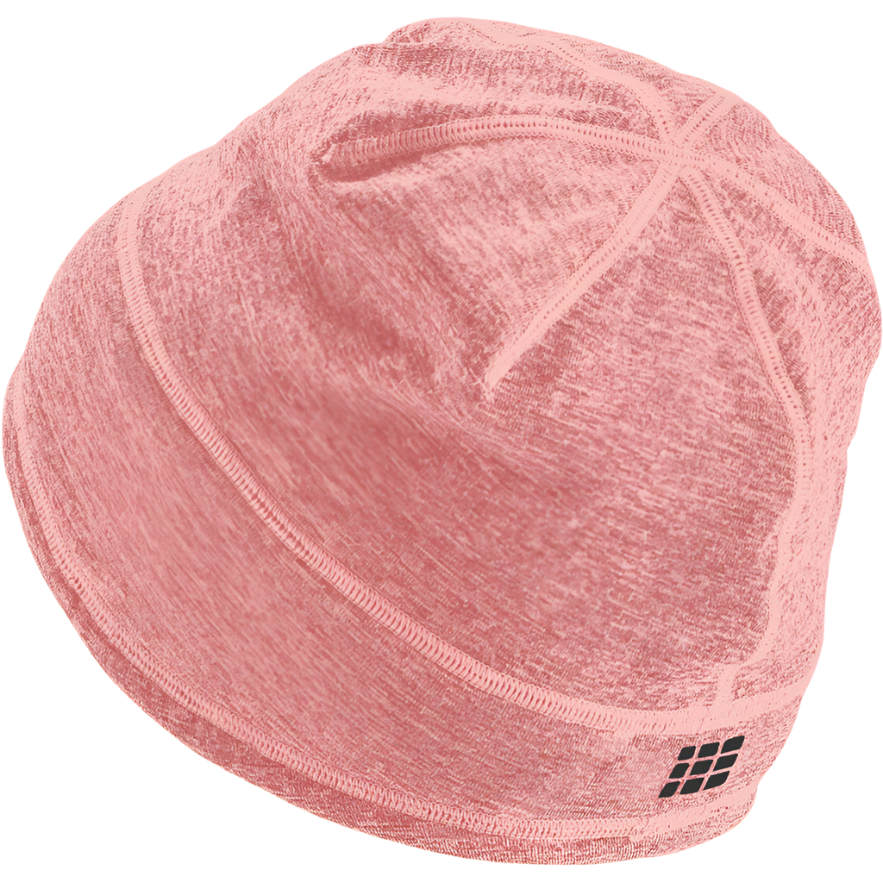 Winter Run Beanie, Rose Melange, Back View