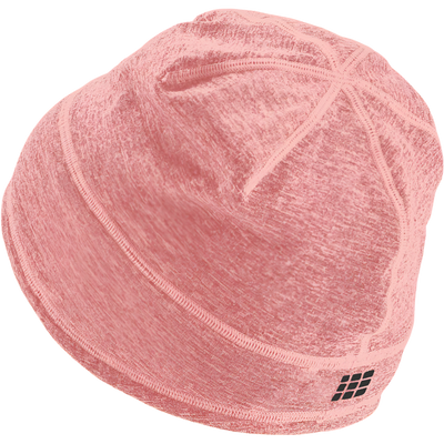 Winter Run Beanie, Rose Melange, Back View