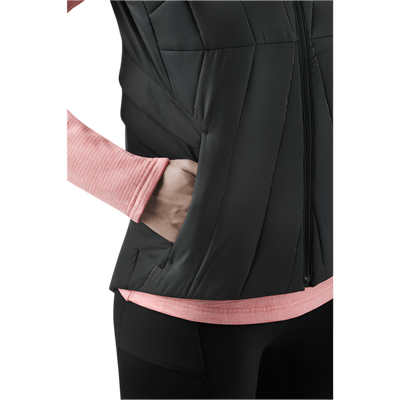 Winter Run Vest, Women, Black, Pocket Detail