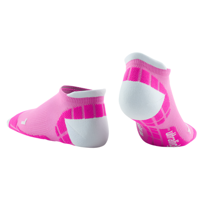 Ultralight No Show Compression Socks, Women, Electric Pink/Light Grey, Back View