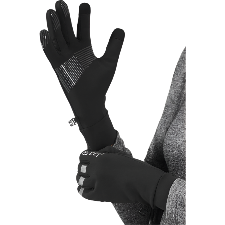 Winter Run Gloves, Black, Back Alternate View Model