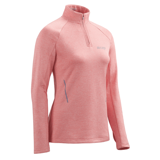 Camiseta de manga larga Winter Run, mujer, rosa melange 