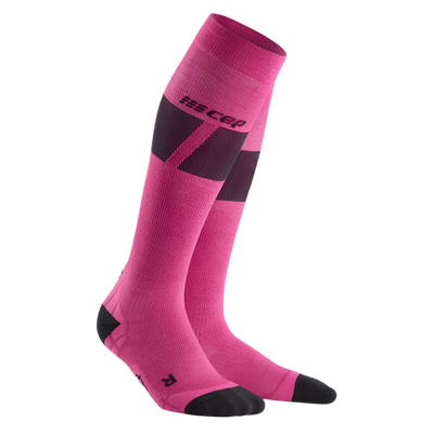 Ski Ultralight Tall Compression Socks, Women, Pink/Dark Grey