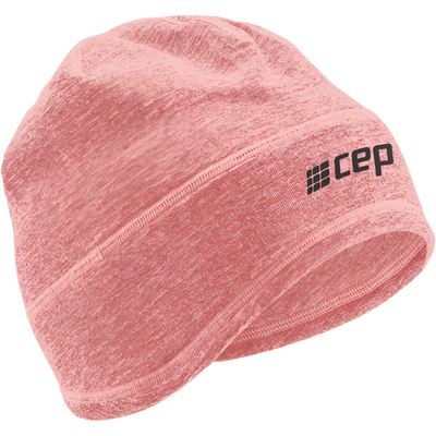 Winter Run Beanie, Rose Melange, Front View