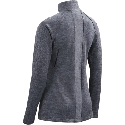 Winter Run Quarter Zip Pullover, Women, Black Melange, Back View