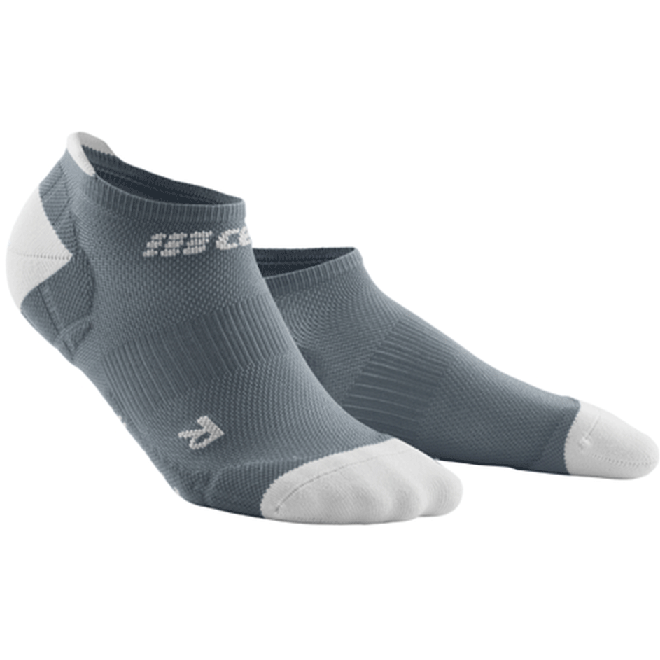 Ultralight No Show Compression Socks, Men, Grey/Light Grey, Front View