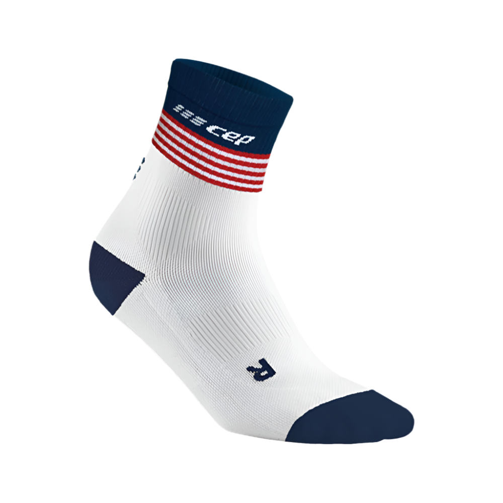 Old Glory Mid Cut Socks, Women, White/Red/Blue