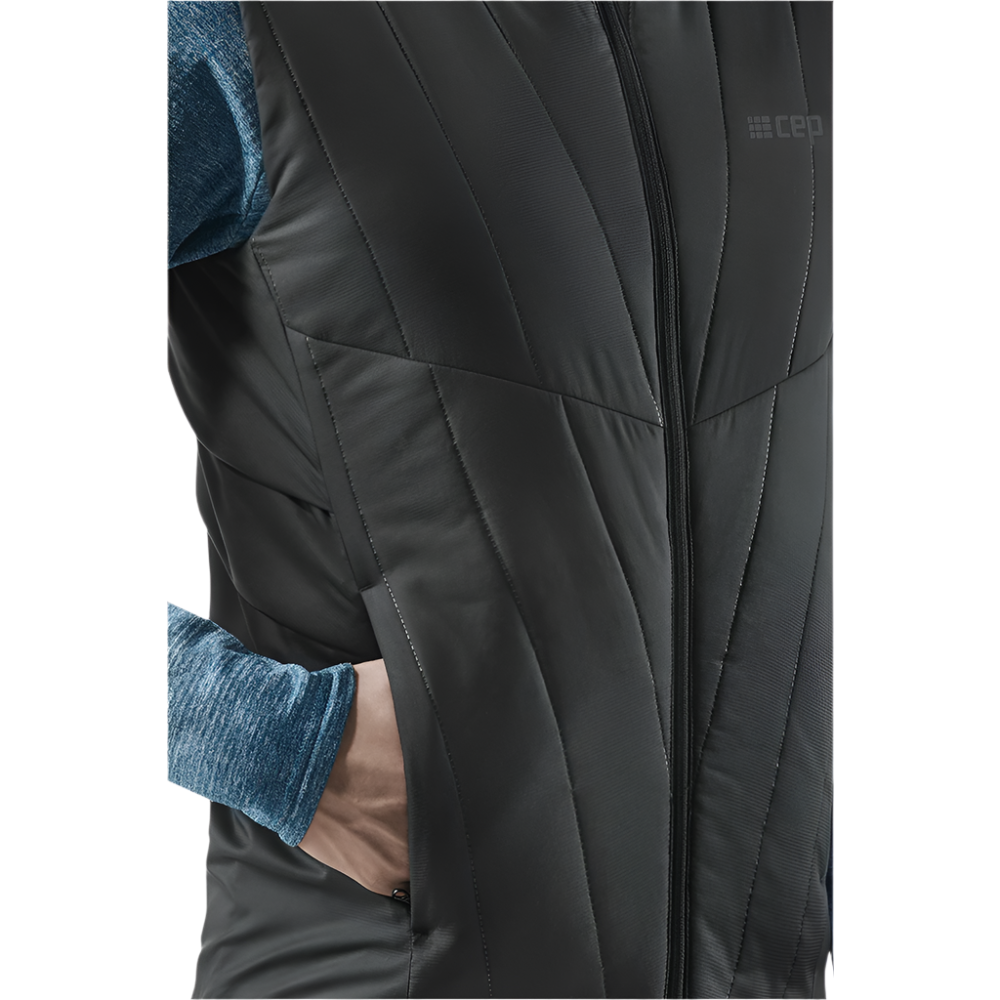 Winter Run Vest, Men, Black, Pocket Detail