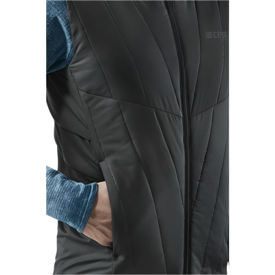 Winter Run Vest, Men, Black, Pocket Detail