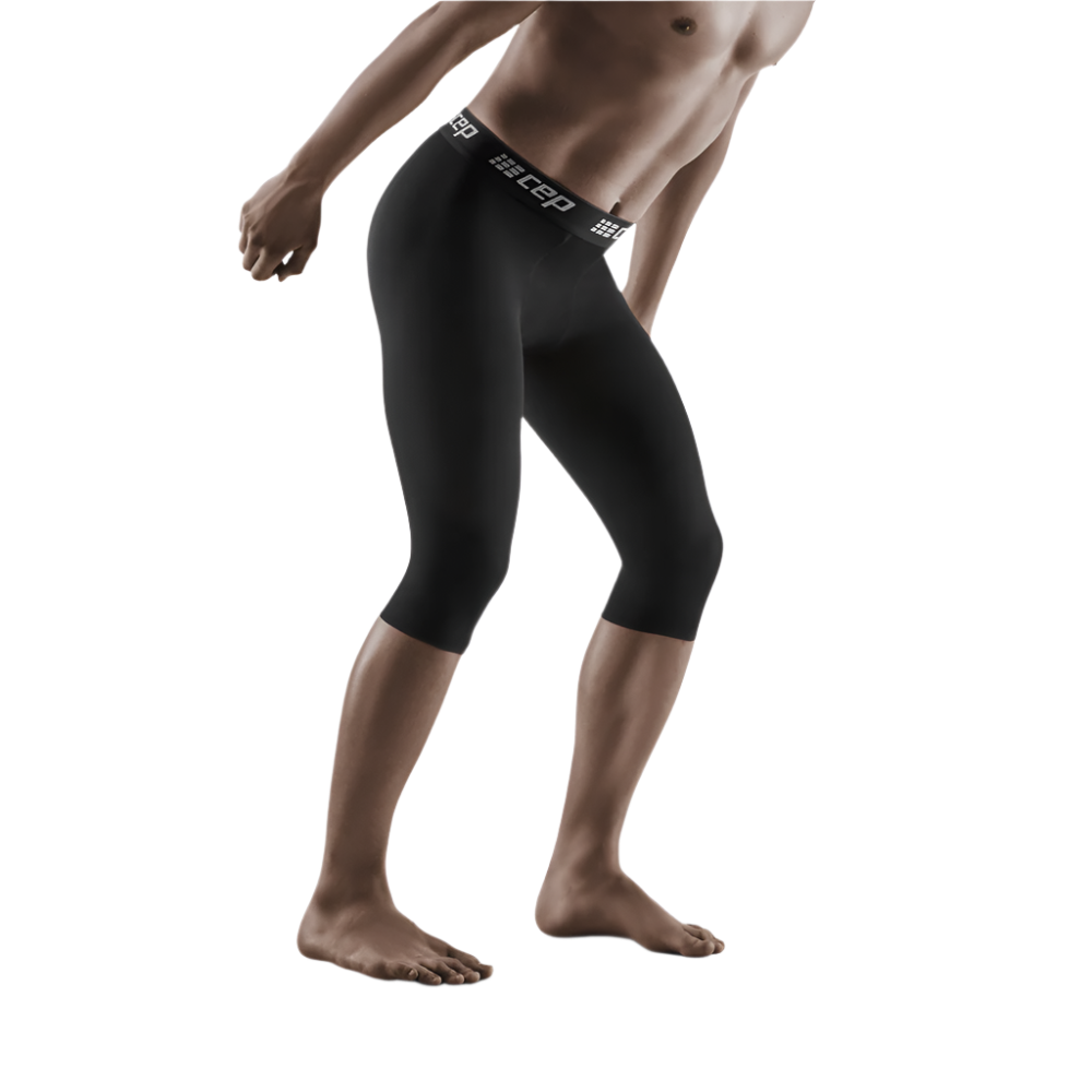 Ski Compression 3/4 Base Tights, Men, Black, Front View Model