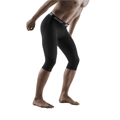 Ski Compression 3/4 Base Tights, Men, Black, Front View Model