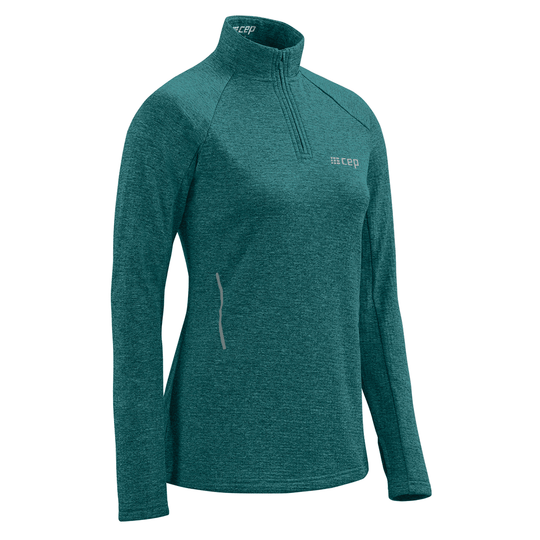 Winter Run Long Sleeve Shirt, Women, Green Melange