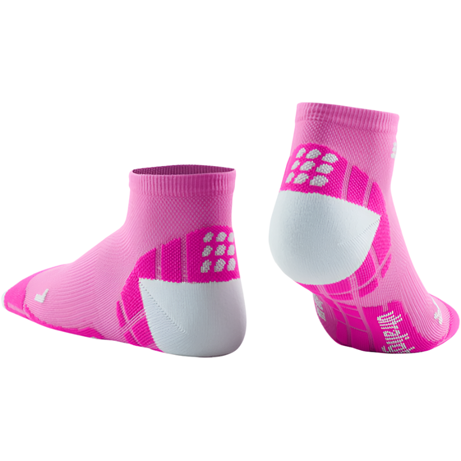 Ultralight Low Cut Compression Socks, Women, Electric Pink/Light Grey, Back View