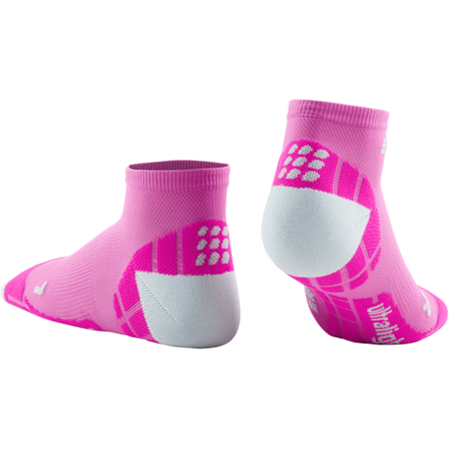 Ultralight Low Cut Compression Socks, Women, Electric Pink/Light Grey, Back View