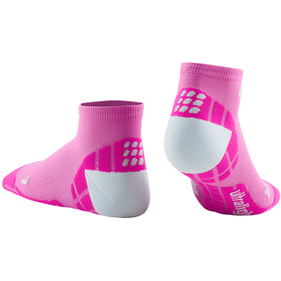 Ultralight Low Cut Compression Socks, Women, Electric Pink/Light Grey, Back View