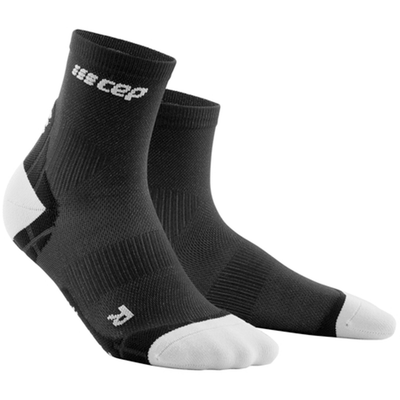 Ultralight Short Compression Socks, Men, Black/Light Grey, Front View