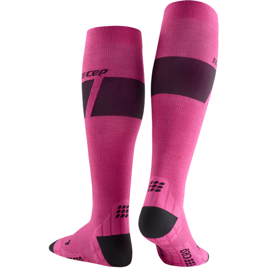 Ski Ultralight Tall Compression Socks, Women, Pink/Dark Grey, Back View