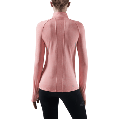 Winter Run Long Sleeve Shirt, Women, Rose Melange, Back View Model