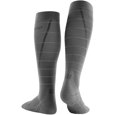 Reflective Tall Compression Socks, Women, Grey/Silver, Back View