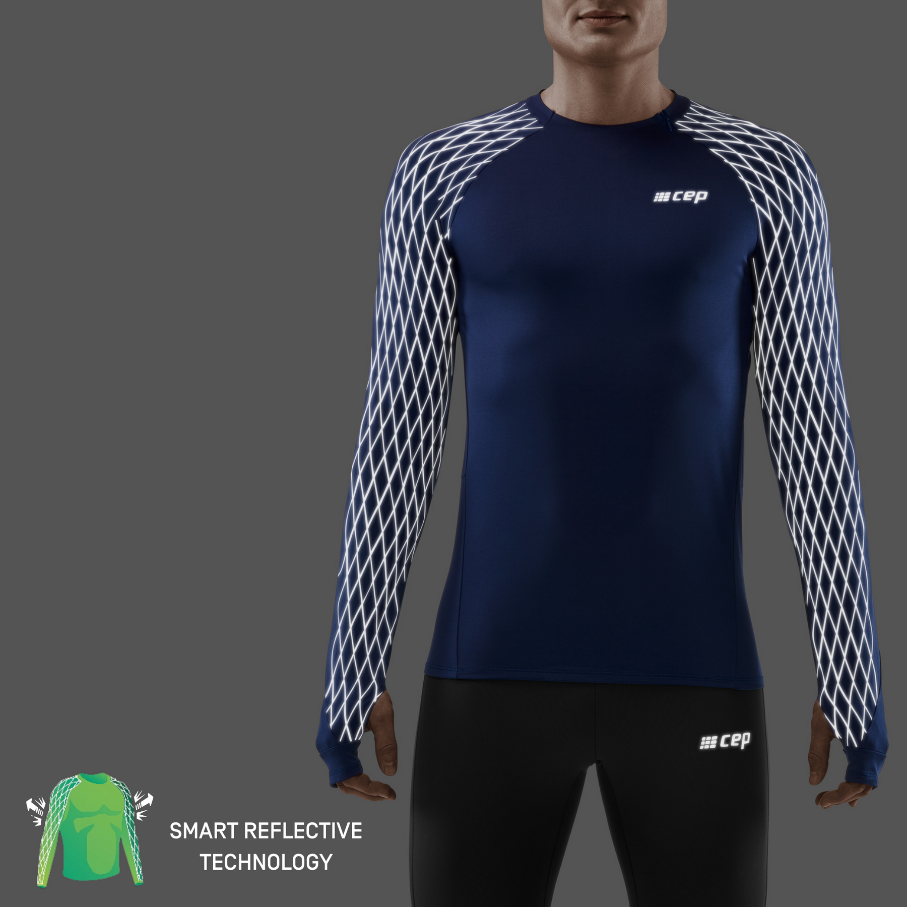 Long sleeve jersey CEP Compression Reflective - Long Sleeves - The Heights  - Mens Clothing