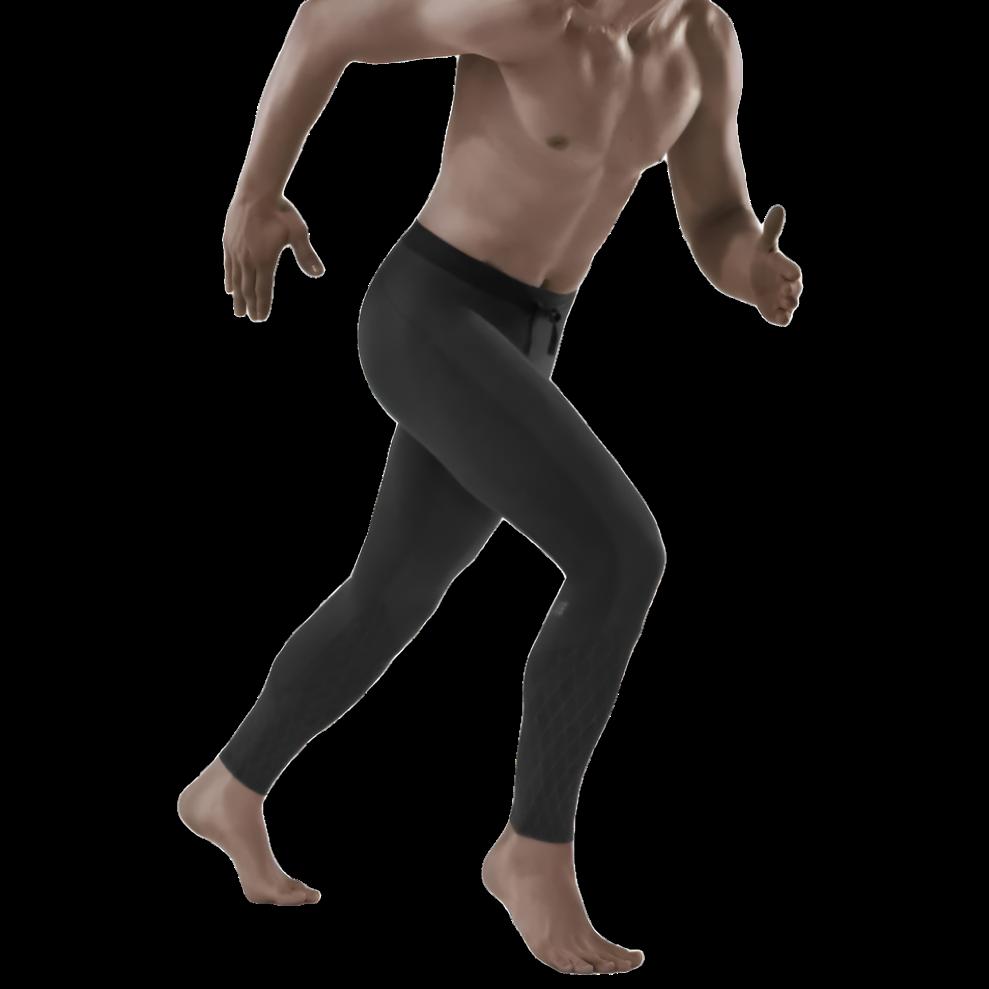 Cold Weather Tights, Men, Black - Front View Model