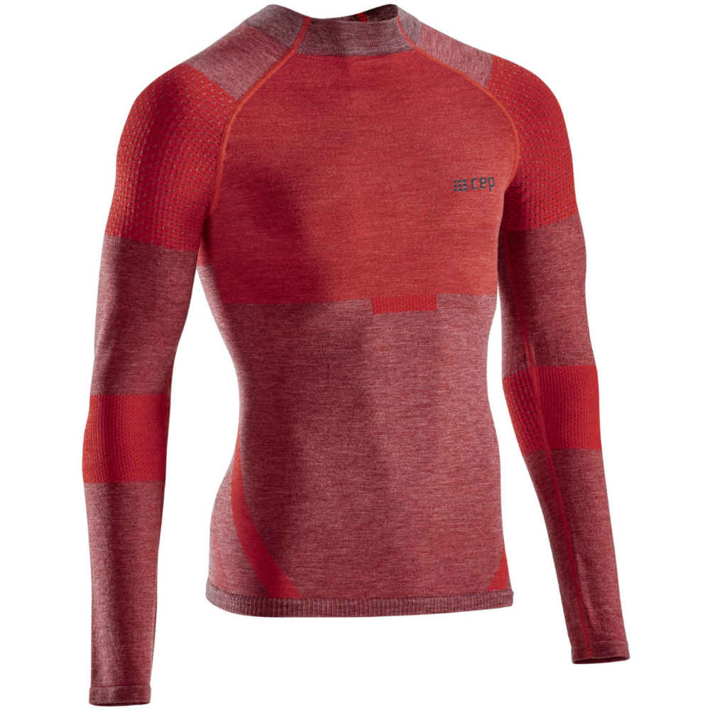 Camiseta básica de esquí de travesía, hombre, roja - vista frontal