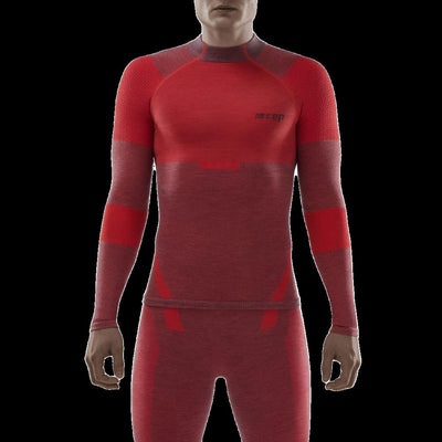 Ski Touring Base Shirt, Men, Red - Front View Model